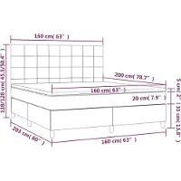 vidaXL Cama con somier y colchón de la marca , color marrón oscuro, dimensiones 160x200 cm, tapizada en tela