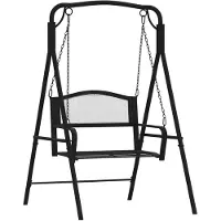 Super Merchant Hamaca estilo Hollywood, 124 cm, color negro, acero