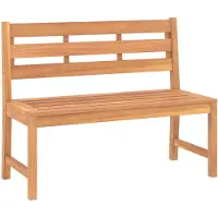 vidaXL Banco de jardín de 114 cm, fabricado en madera maciza de teca