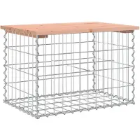 vidaXL Banco de jardín de fabricado con elementos de gavión, de 63x44x42 cm, con estructura de madera maciza de douglasia