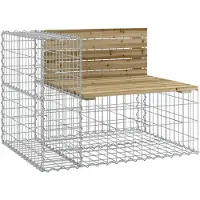 vidaXL Banco de jardín de tipo gabión, 92x71x65,5 cm, madera de pino tratada