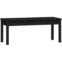 vidaXL Banco de jardín negro, 109x44x45 cm, madera maciza de pino