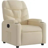 vidaXL Sillón de relax , color crema, tapizado en tela