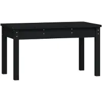 vidaXL Banco de jardín negro, 80x44x45 cm, madera maciza de pino