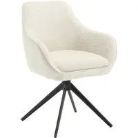 LivingFurn - Silla para comedor Thomas Sand - Blanco - Tela - Juego de 2 unidades