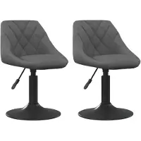 vidaXL : 2 sillas de comedor, giratorias, color gris oscuro, tapizadas en terciopelo