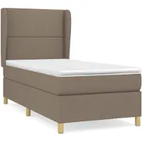 vidaXL Cama con somier y colchón de la marca , color taupe, dimensiones 100x200 cm, tapizada en tela