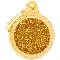 My Family Placa Para Mascotas Shine Small Circle Glitter
