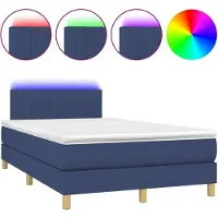 vidaXL Cama con somier y colchón , con iluminación LED azul, 120x200 cm, tapizada