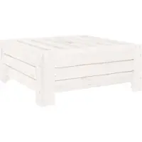 vidaXL Cubierta para soporte de sombrilla, color blanco, madera maciza de pino