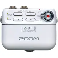 Zoom Grabadora de campo F2-BT con Bluetooth y micrófono de solapa blanco