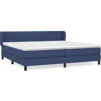 vidaXL Cama con somier y colchón, color azul, 200x200 cm, tapizada en tela