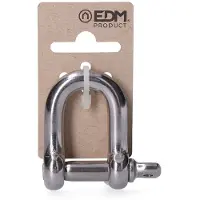 EDM Mosquetón , acero inoxidable AISI 316, 10 mm, con rosca de 3/8"
