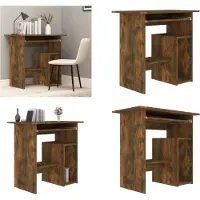 vidaXL Escritorio, roble ahumado, 80x45x74 cm, tablero de partículas - Escritorio - Escritorios - Mesa de oficina - Mesa para ordenador