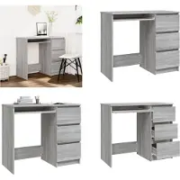 vidaXL Escritorio gris Sonoma, 90x45x76 cm, material de madera - Escritorio - Escritorios - Mesa de oficina - Mesa para ordenador