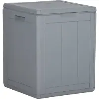 vidaXL Caja de almacenamiento para jardín, 90 litros, gris, con aspecto de madera de PP