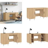 vidaXL Escritorio Sonoma Roble, 140x50x75 cm, Fabricado en material de madera - Escritorio - Escritorios - Mesa de oficina - Mesa para ordenador