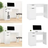 vidaXL Escritorio blanco de 100x50x75 cm, fabricado en material de madera. - Escritorio - Escritorios - Mesa de oficina - Mesa para ordenador