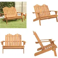 vidaXL Banco de jardín Adirondack de 126 cm, madera maciza de acacia - Banco de jardín - Bancos de jardín - Muebles de jardín - Muebles para exteriores