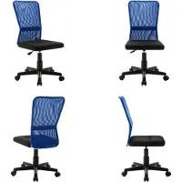 vidaXL Silla de oficina negra y azul de , 44x52x100 cm, con tejido de malla. - Silla de oficina - Sillas de oficina - Silla - Sillas