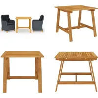 vidaXL Juego de mesa y sillas de jardín, 3 piezas, gris oscuro - Juego de comedor para jardín - Conjuntos de comedor para jardín - Muebles de jardín - Set de muebles de jardín