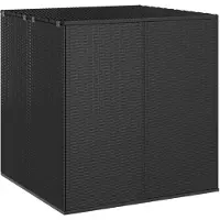 vidaXL Caja para cojines de jardín, material PE, estilo ratán, 100x97,5x104 cm, color