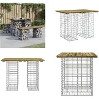 vidaXL Banco de jardín de gaviones, 100x70x72 cm, madera de pino tratada. Banco de jardín, bancos de jardín, banco para exteriores, banco exterior