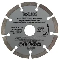 Toolland BD12150, disco de corte, superficie plana, para piedra, ladrillo, mármol, granito, 2,22 cm, 15 cm, 7 mm