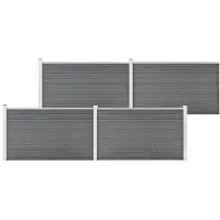 vidaXL Valla para jardín de material compuesto de madera (WPC), 699 x 106 cm, color gris
