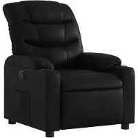 vidaXL Sillón reclinable negro de , tapizado en cuero sintético