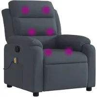 vidaXL Sillón de masaje, color gris oscuro, tapizado en terciopelo ()
