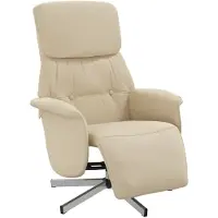 vidaXL Sillón reclinable Relax de , color crema, tapizado en tela