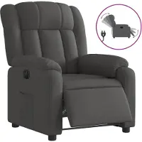 vidaXL Sillón reclinable eléctrico, color gris oscuro, tapizado en tela
