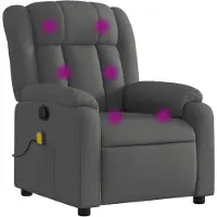 vidaXL Sillón de masaje, color gris oscuro, tapizado en tela