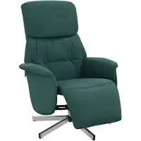 vidaXL Sillón reclinable con reposapiés, color verde oscuro, tapizado en tela