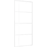 vidaXL Puerta corredera de vidrio ESG y aluminio, 90x205 cm, color blanco