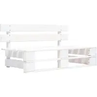 vidaXL Banco de jardín de madera, estilo paleta, color blanco