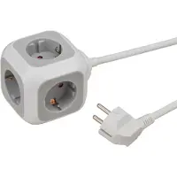 Brennenstuhl 1150100, regleta de enchufes ALEA-Power, de 4 enchufes, color gris claro