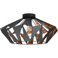 Eglo Carlton 6, 1 bombilla, casquillo E27, IP20, color negro, detalles en cobre
