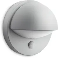 Philips Aplique de pared para jardín, lámpara exterior para fachada, E27, IP44, con sensor de movimiento y de luz, color gris, marca June Philips