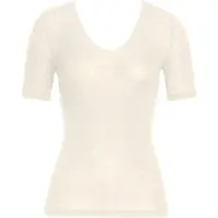 Hanro Camiseta térmica ' Woolen Silk Kurzarm ' crema / offwhite
