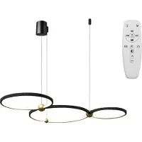 Toolight Lámpara Colgante De Techo App752-30-40-50 Ring Led Black112X112X70Cm
