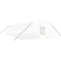 vidaXL Invernadero con estructura de acero, color blanco, 84 m², dimensiones 14x6x2,85 metros