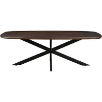 LivingFurn - Mesa de comedor Jesper, diseño danés, ovalada, color marrón, 210 cm - Madera de mango