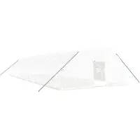 vidaXL Invernadero con estructura de acero, color blanco, 108 m², dimensiones 18x6x2,85 metros