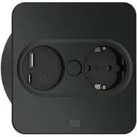 Bachmann Enchufe empotrable TWIST 2, rectangular, de 2 enchufes, con cargador USB