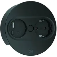 Bachmann Enchufe giratorio de doble USB (tipo A y tipo C), elemento para caja de enchufes, redondo, con enchufes Schuko, color mate