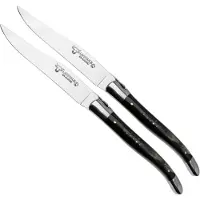 Laguiole En Aubrac , 22C99BUIH, juego de 2 cuchillos de carne, cuerno de búfalo