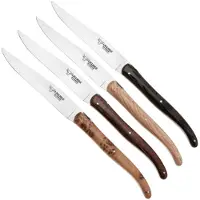 Laguiole En Aubrac 4MC99QFIHK, juego de cuchillos de carne de 4 piezas, madera francesa