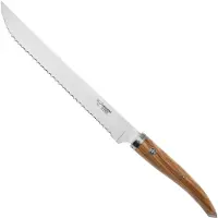 Laguiole En Aubrac Gourmet PGO25OLI madera de olivo, cuchillo para pan, 25 cm